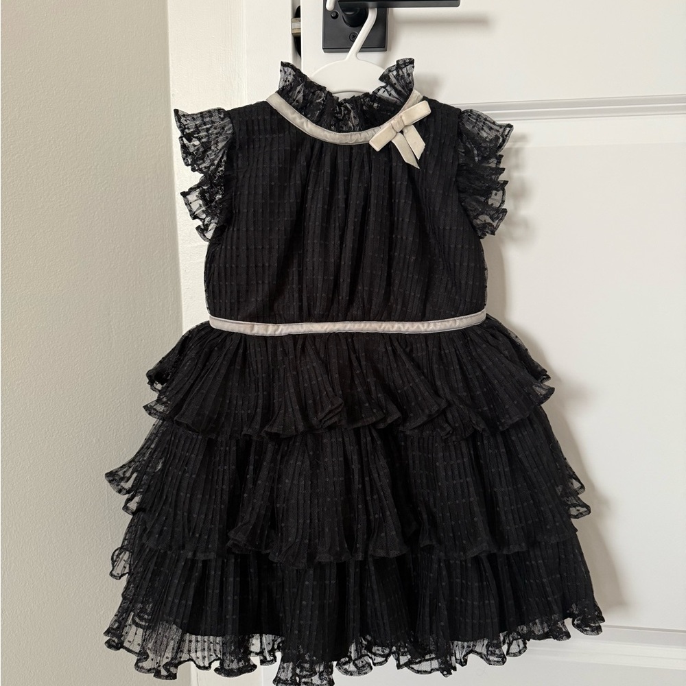 Janie and Jack Black Tiered Ruffle Sundress